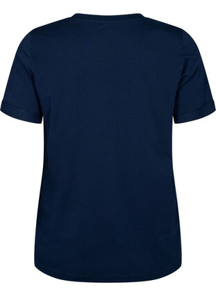 T-shirt en coton à encolure en V, Navy Blazer, Packshot image number 1
