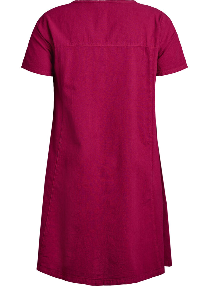 Robe &agrave; manches courtes en coton, Bordeaux, Packshot image number 1
