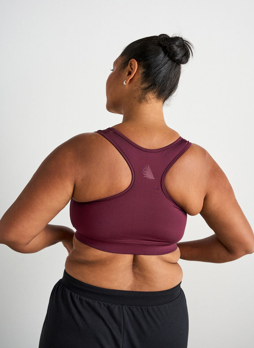 Brassi&egrave;re de sport avec dos nageur, Bordeaux, Model image number 2