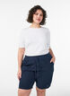 Short en coton ample avec poches, Bleu, Model image number 0