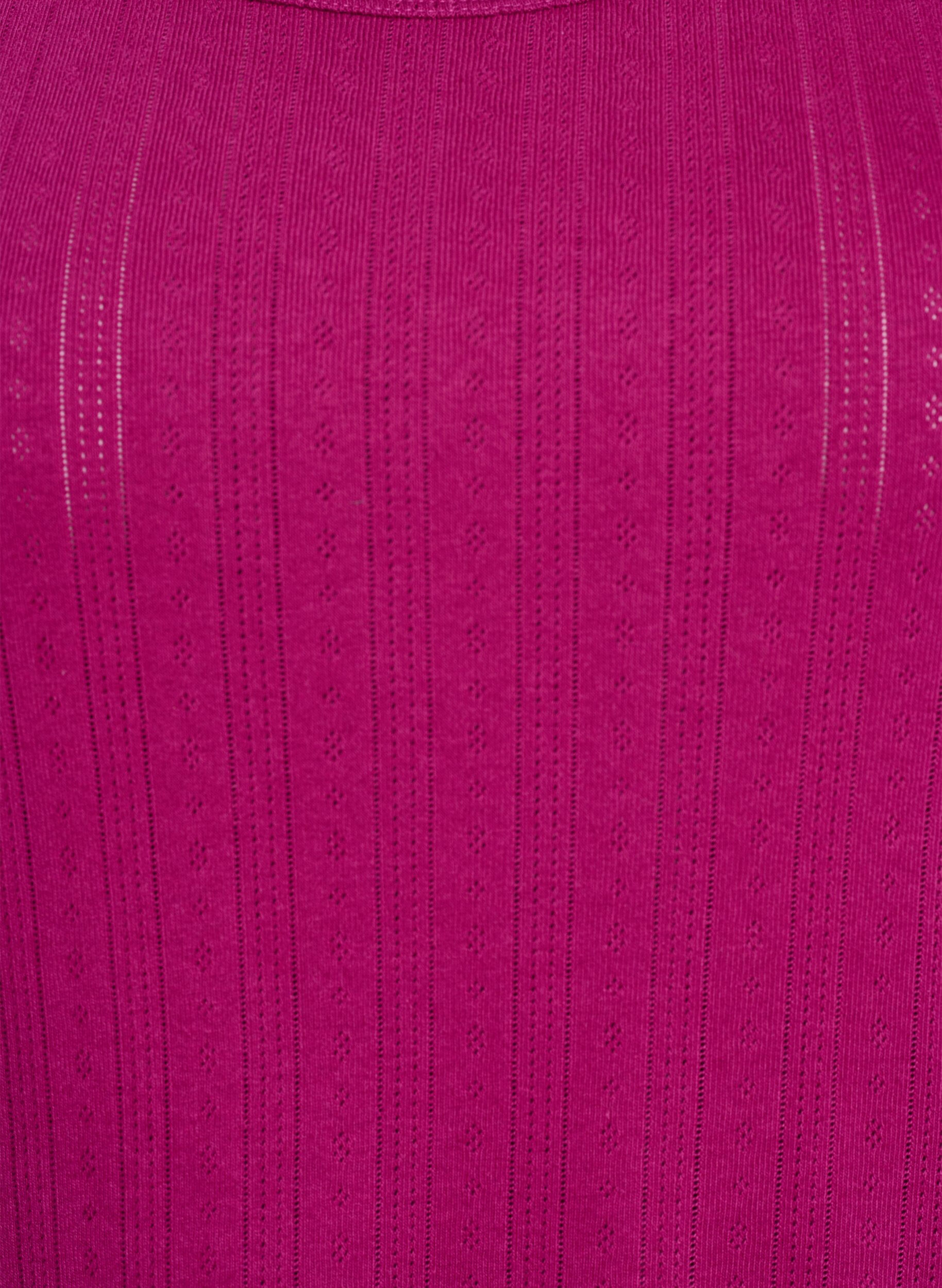 Zizzi Haut de nuit en coton bio &agrave; motif textur&eacute;, Rose, Packshot image number 2