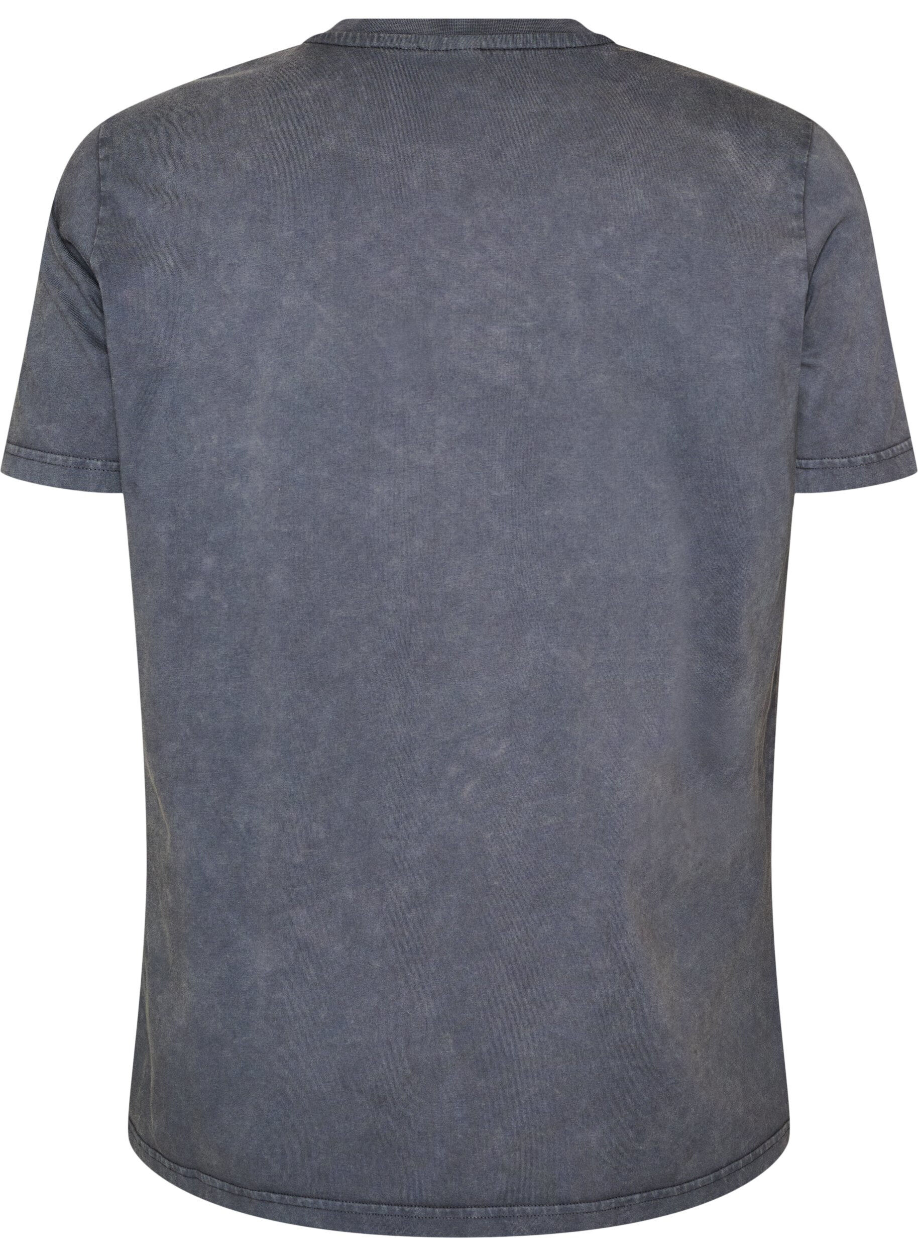 ZizziT-shirt en coton avec imprim&eacute; sur le devant et effet d&eacute;lav&eacute;, Gris, Packshot image number 1