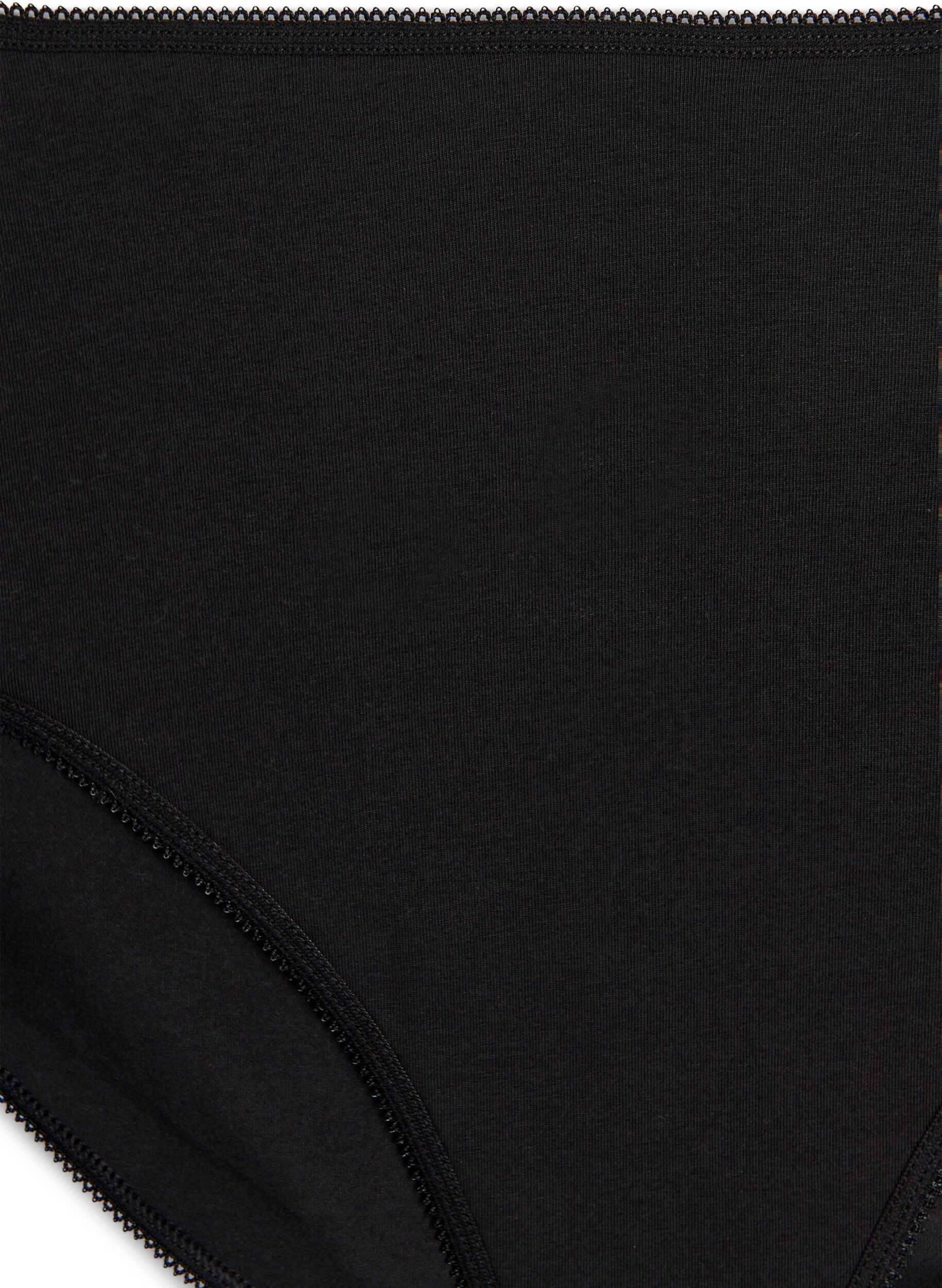 Zizzi 5-pack culottes en coton avec taille normale, Noir, Packshot image number 3