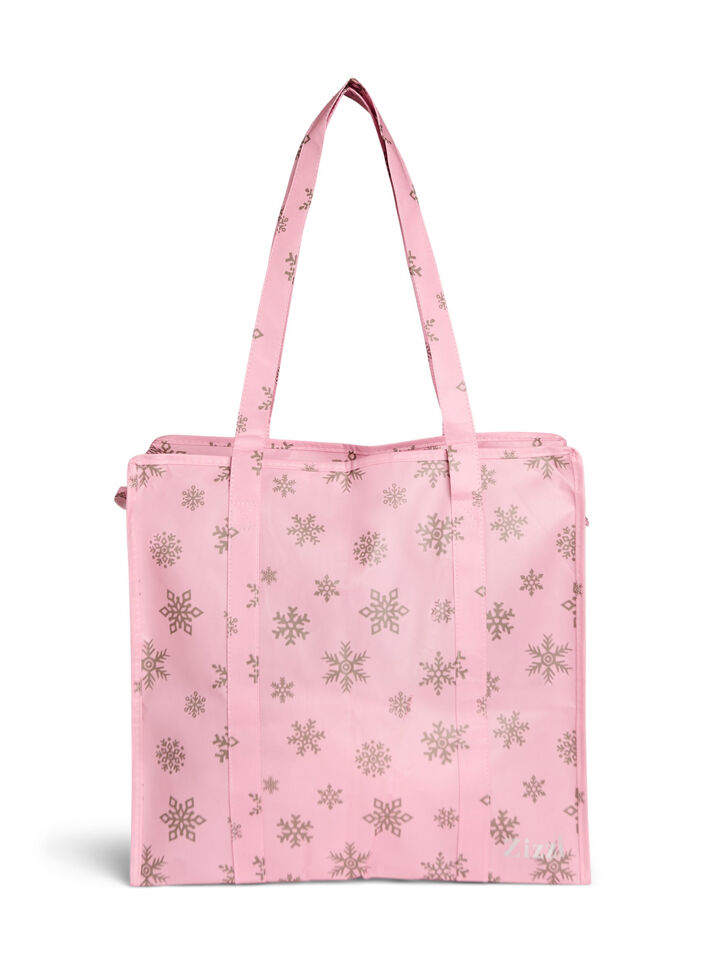 Sac de magasinage avec fermeture &eacute;clair, Rose poudr&eacute;e, Packshot image number 1