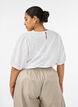 Blouse textur&eacute;e &agrave; manches courtes, Blanc, Model image number 2