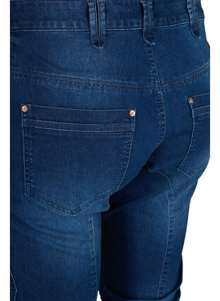 Jean capri coupe slim avec poches, Dark blue denim, Packshot image number 3