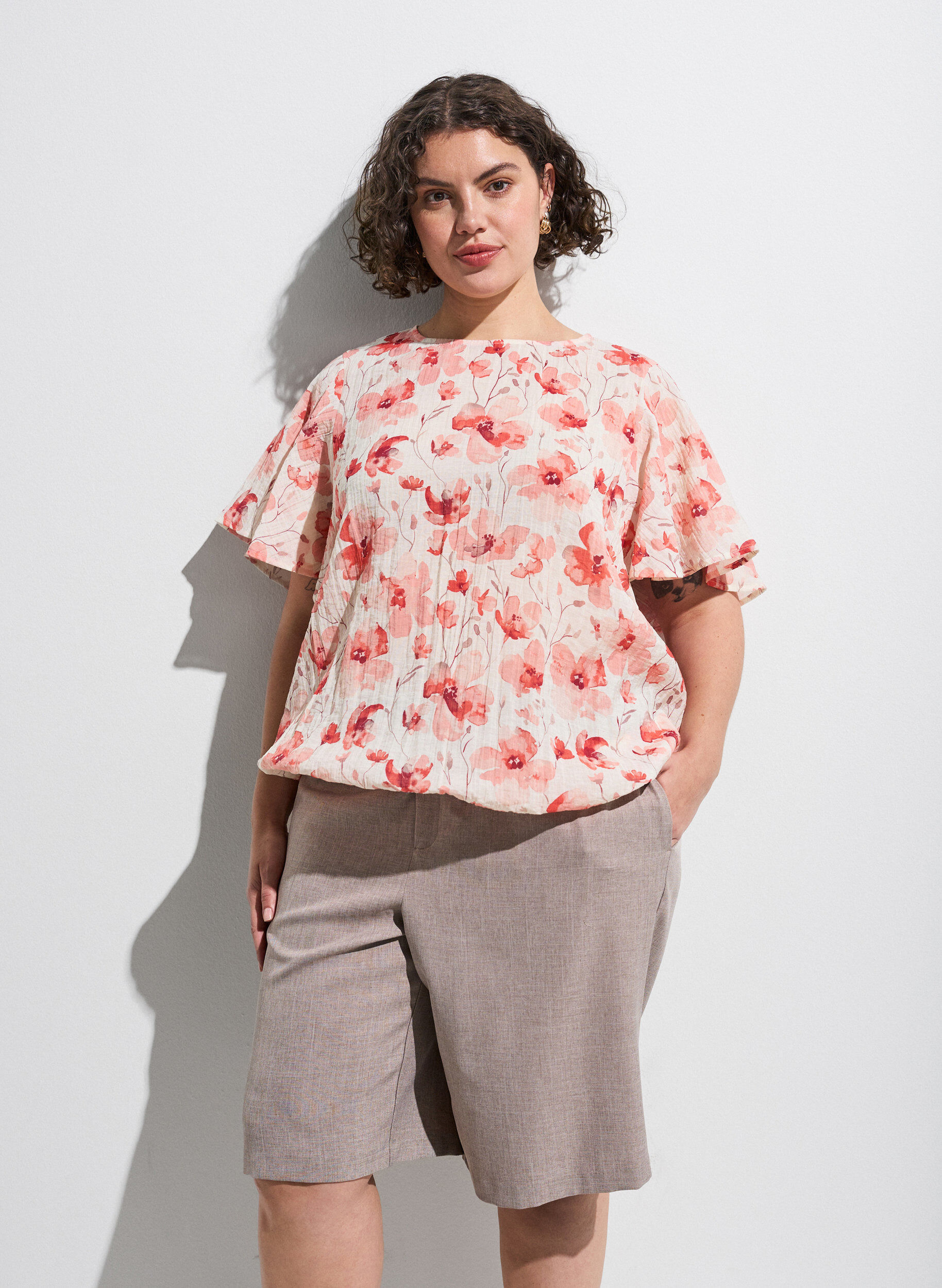 Blouse coupe ballon avec manches papillon
