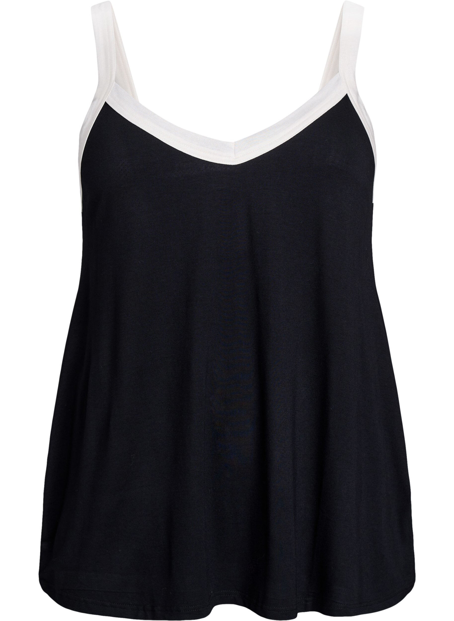 Haut de nuit &agrave; bretelles et col en V