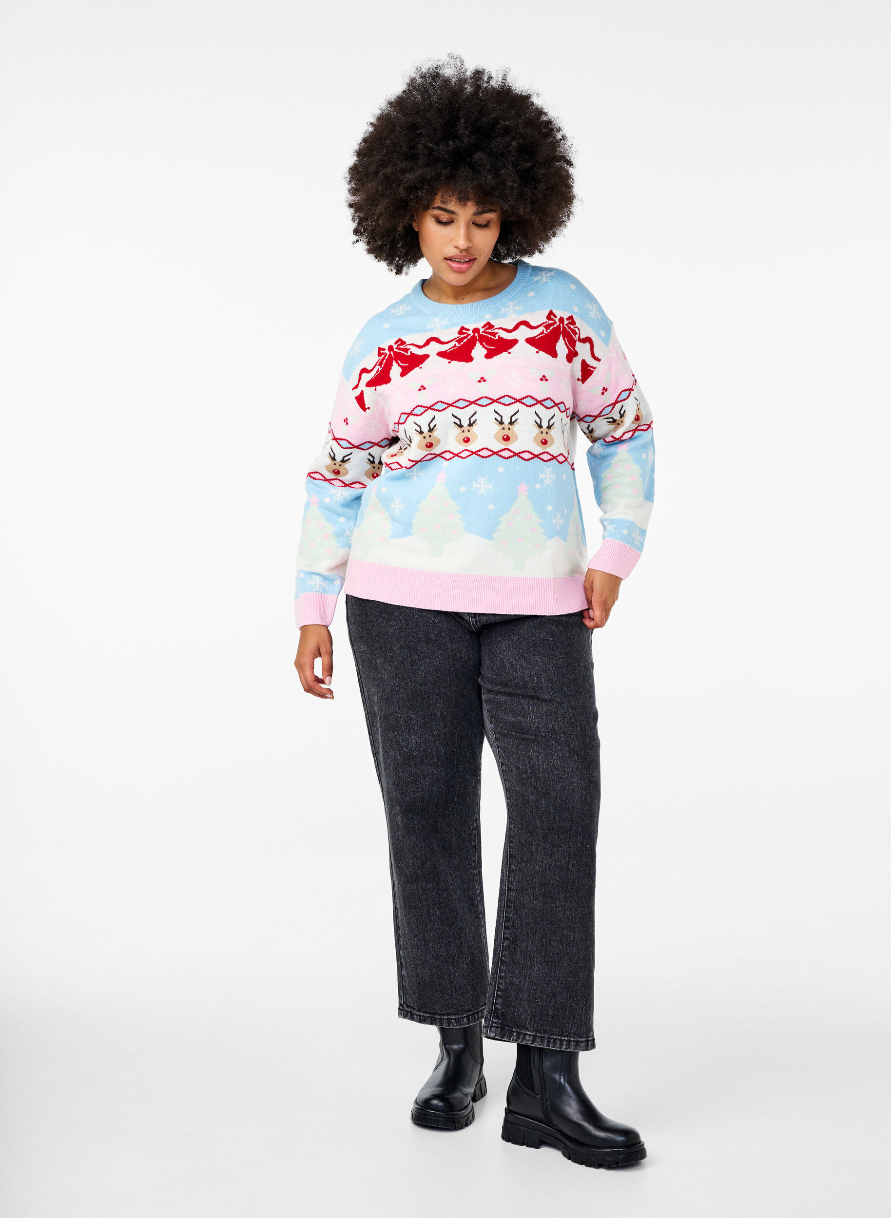 Zizzi Pull de No&euml;l, Cerulean Comb, Model image number 2