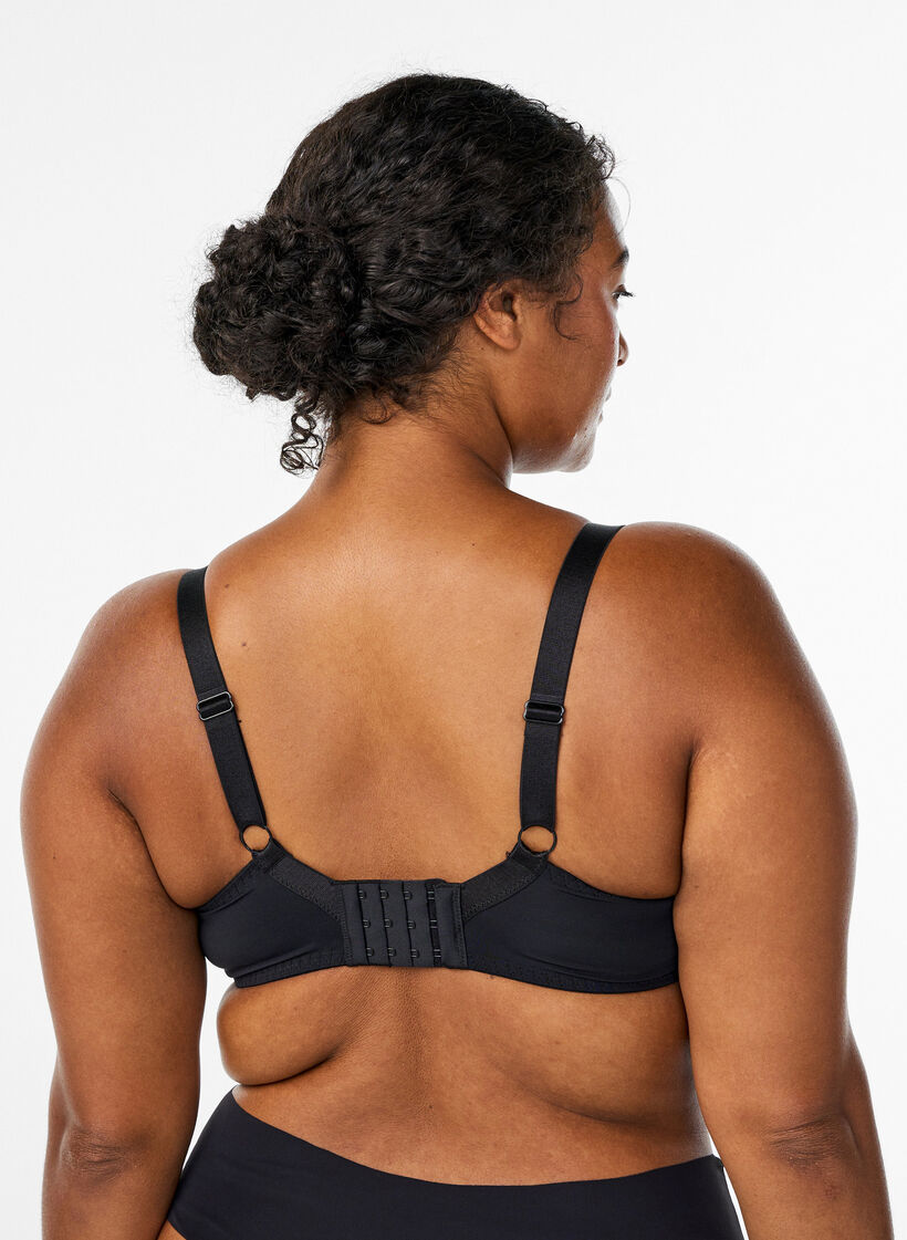 Soutien-gorge rembourr&eacute; en dentelle avec armatures, Noir, Model image number 2