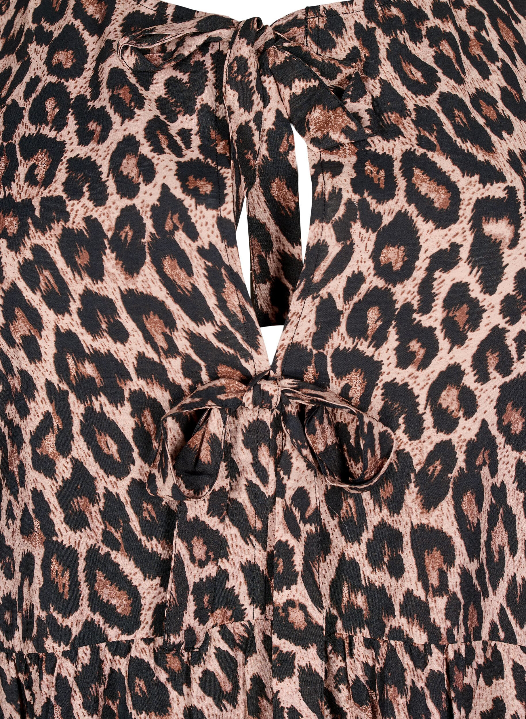 Zizzi Robe avec d&eacute;coration n&oelig;uds et manches 3/4, LEO AOP, Packshot image number 2