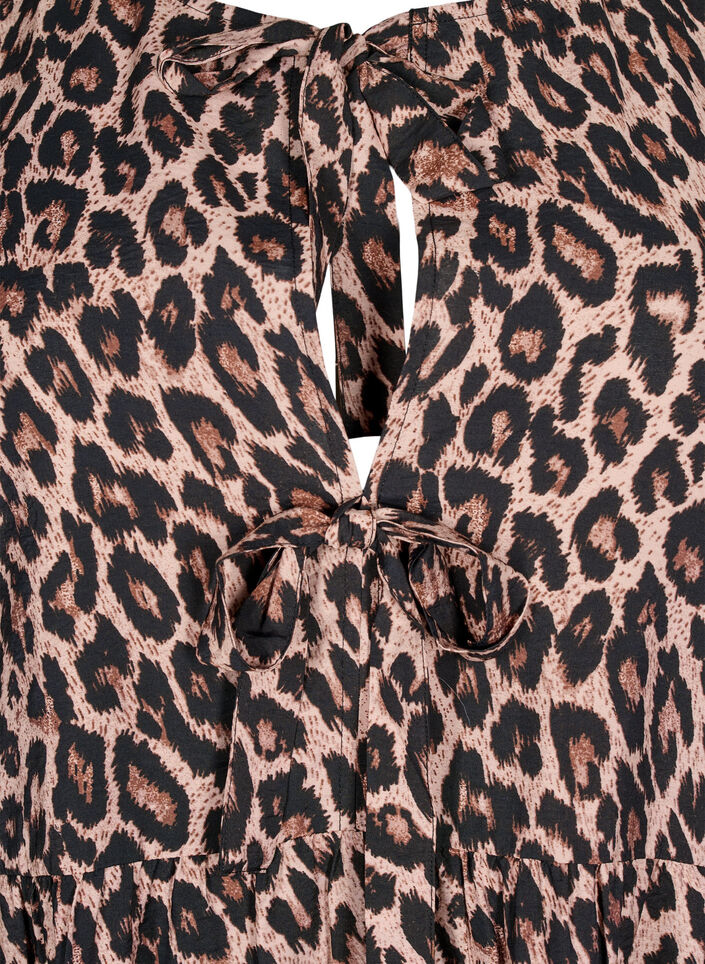 Robe avec décoration nœuds et manches 3/4, LEO AOP, Packshot image number 2