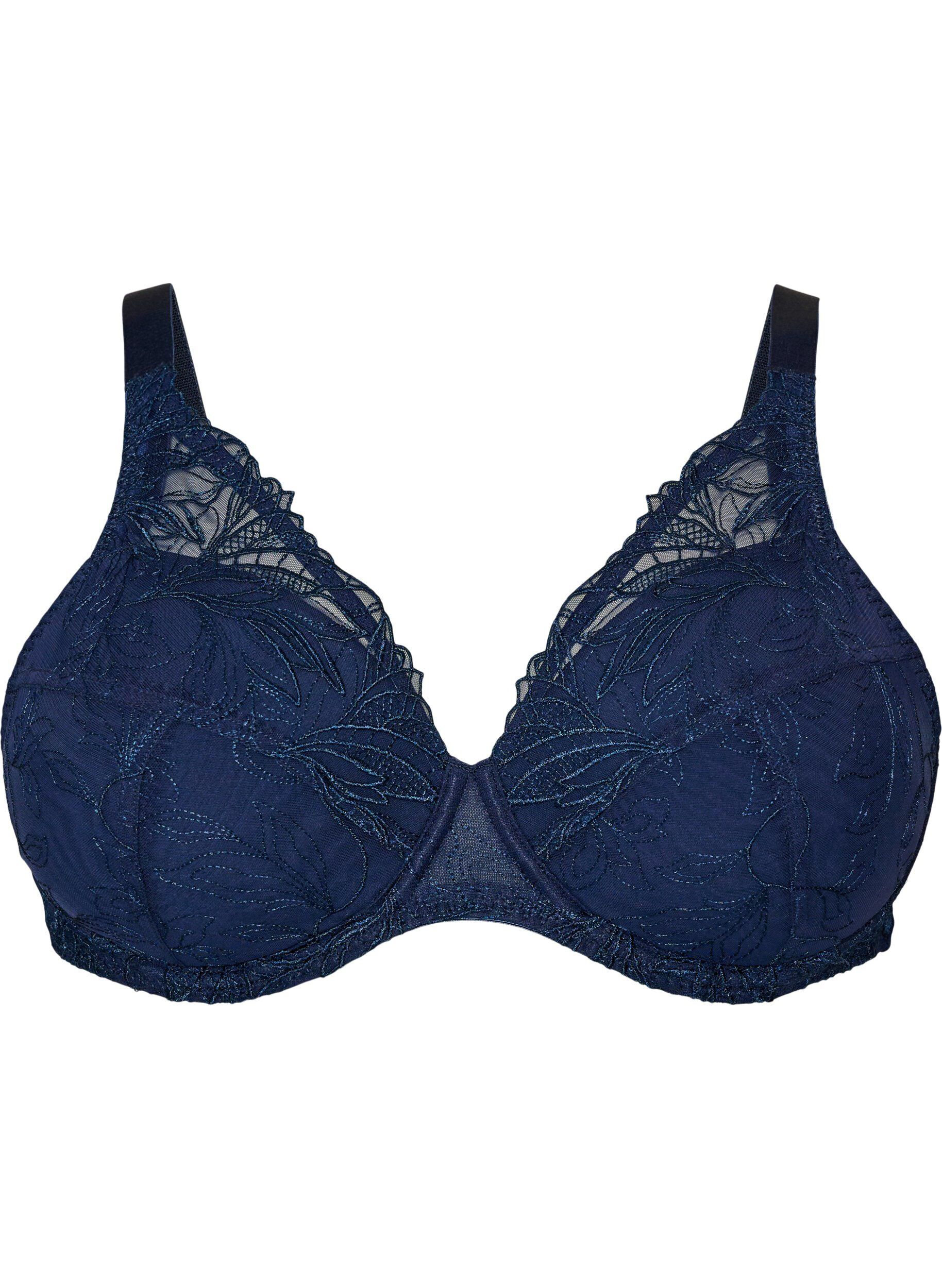 ZizziSoutien-gorge rembourr&eacute; en dentelle avec armatures, Bleu, Packshot image number 0