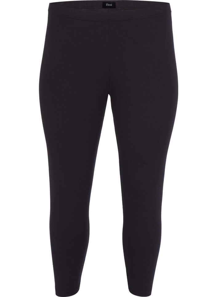 Leggings basiques longueur 3/4 en viscose, Noir, Packshot image number 0