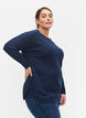Pull en tricot avec des boutons, Navy Blazer Mel., Model image number 2