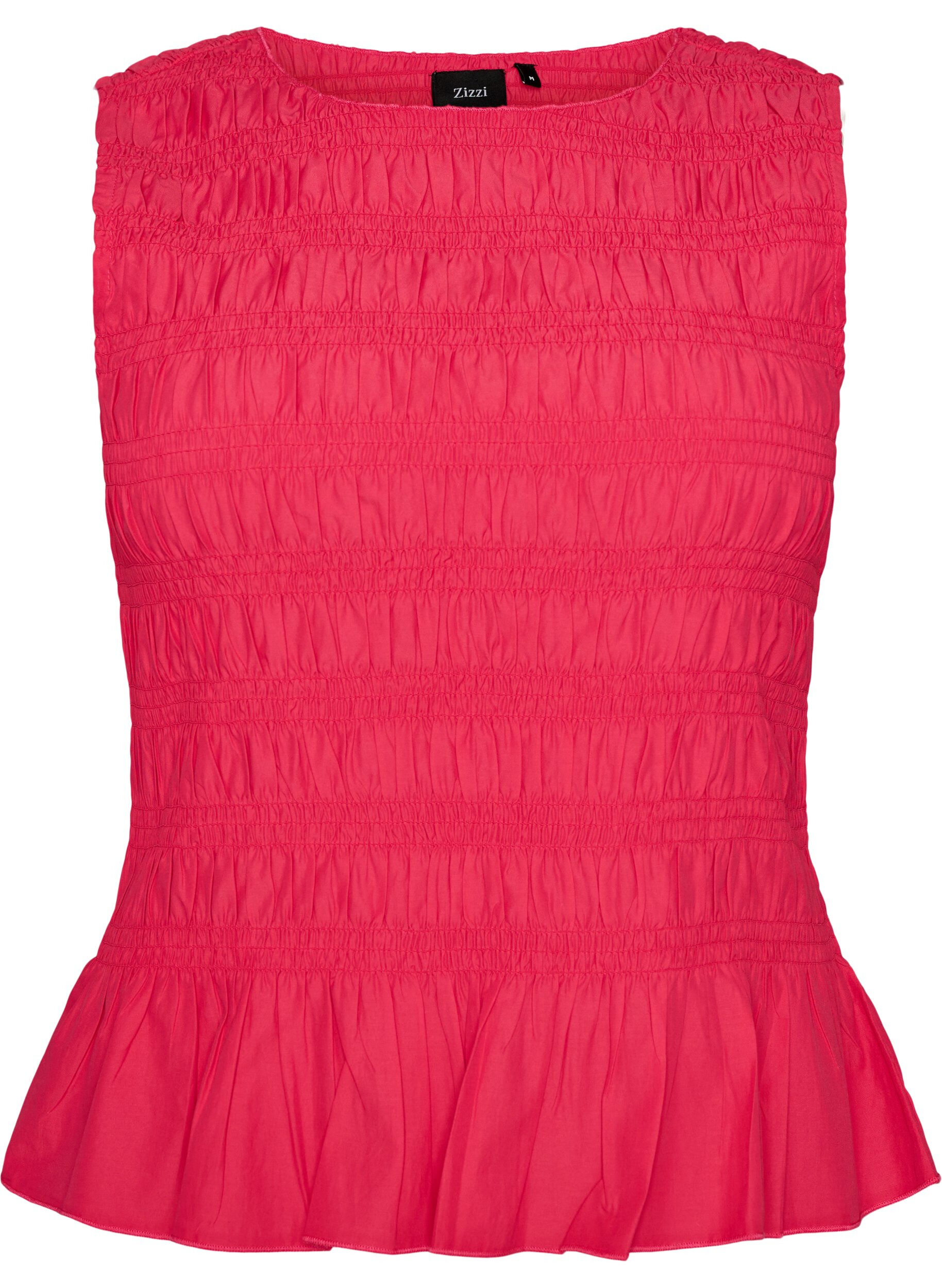 Haut smock&eacute; avec col bateau et basque