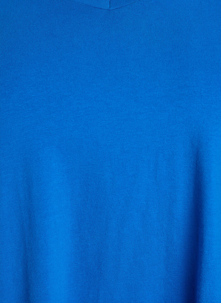 T-shirt basic uni en coton, Bleu, Packshot image number 2