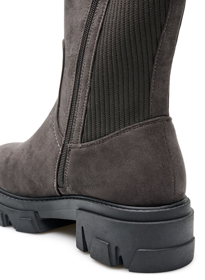 Bottines &agrave; semelle &eacute;paisse en su&eacute;dine, Marron, Packshot image number 2