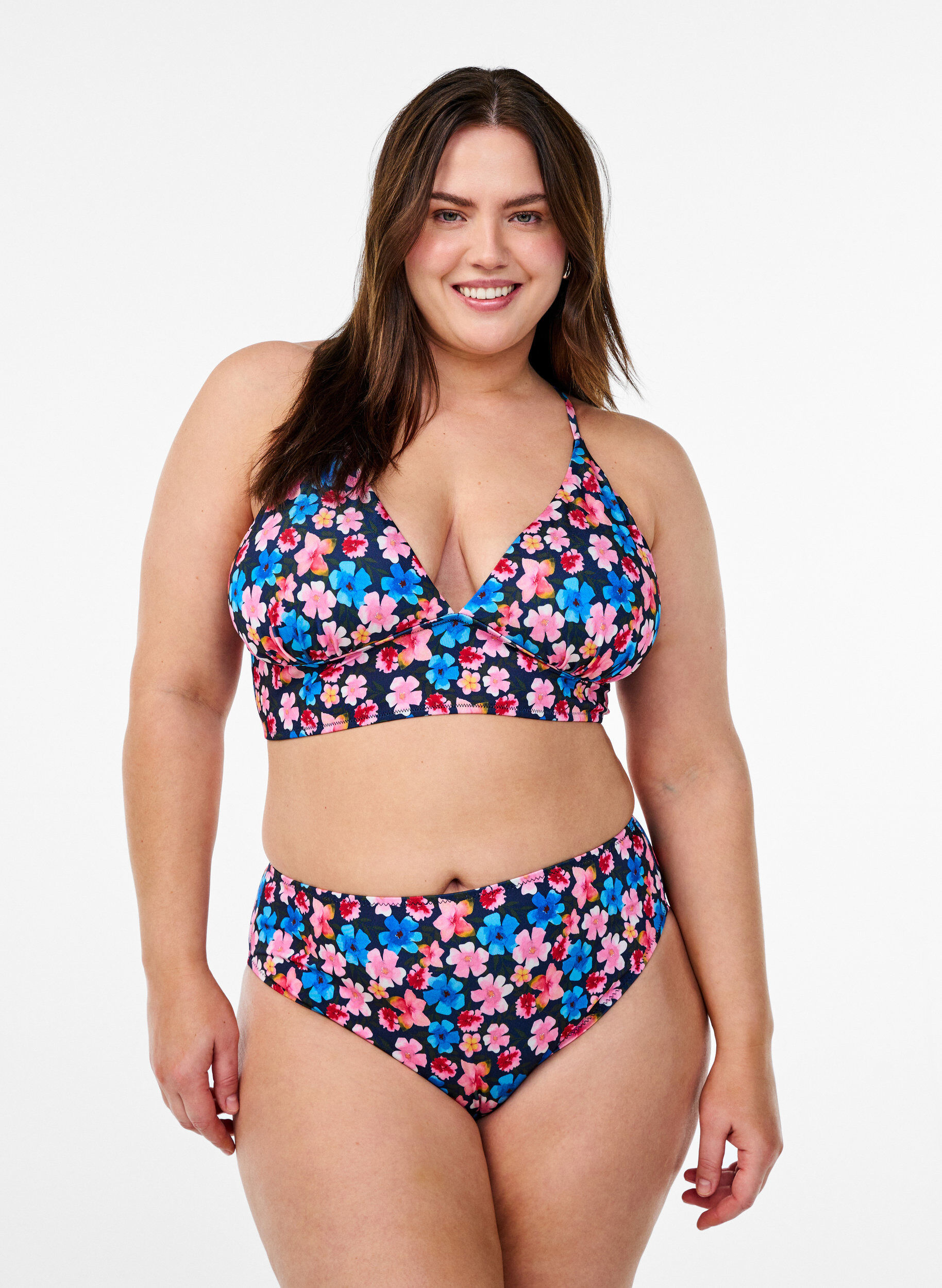 Culotte de bikini br&eacute;silienne &agrave; imprim&eacute; floral, Rose poudr&eacute;e, Model