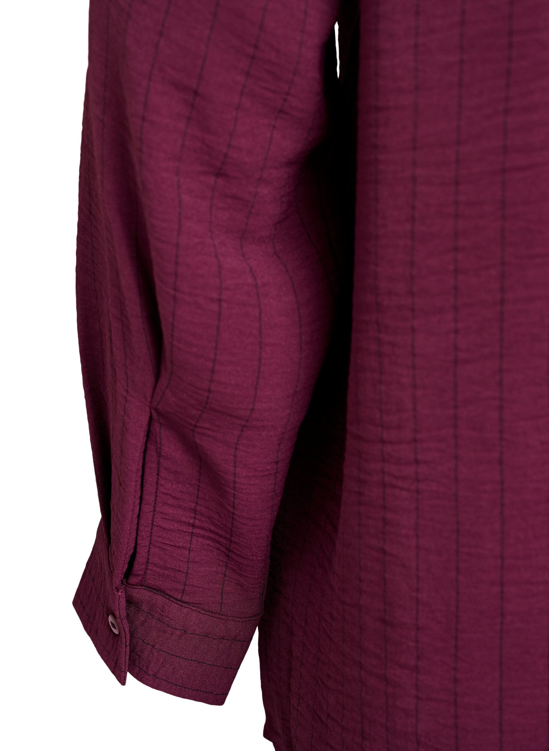ZizziChemisier &agrave; fines rayures, Bordeaux, Packshot image number 3
