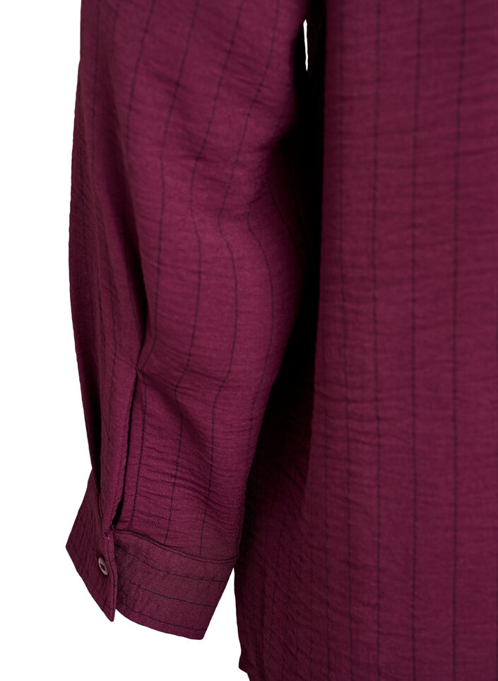 Chemisier &agrave; fines rayures, Bordeaux, Packshot image number 3