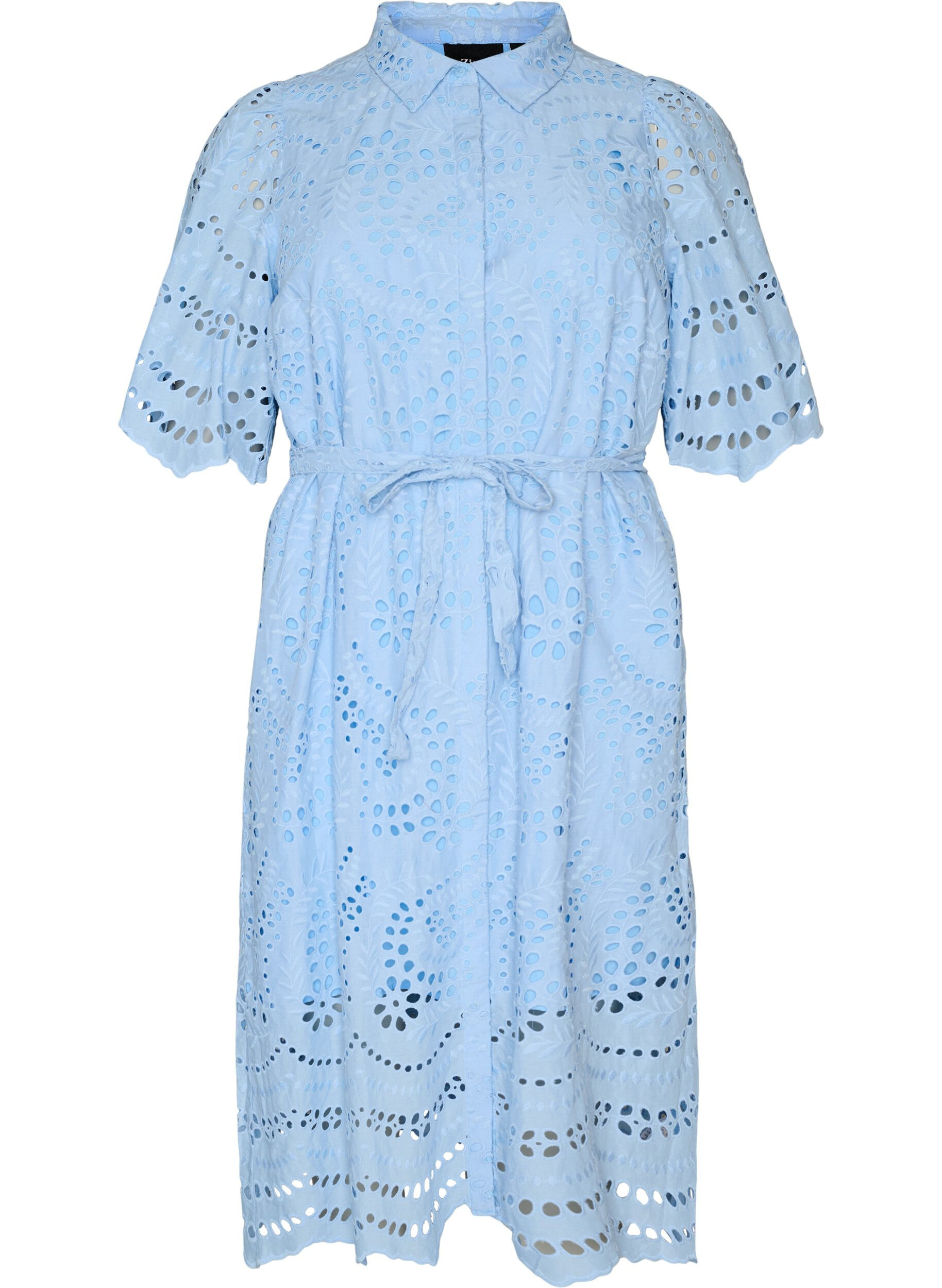 ZizziRobe chemise en broderie anglaise avec une ceinture &agrave; nouer, Bleu, Packshot image number 0