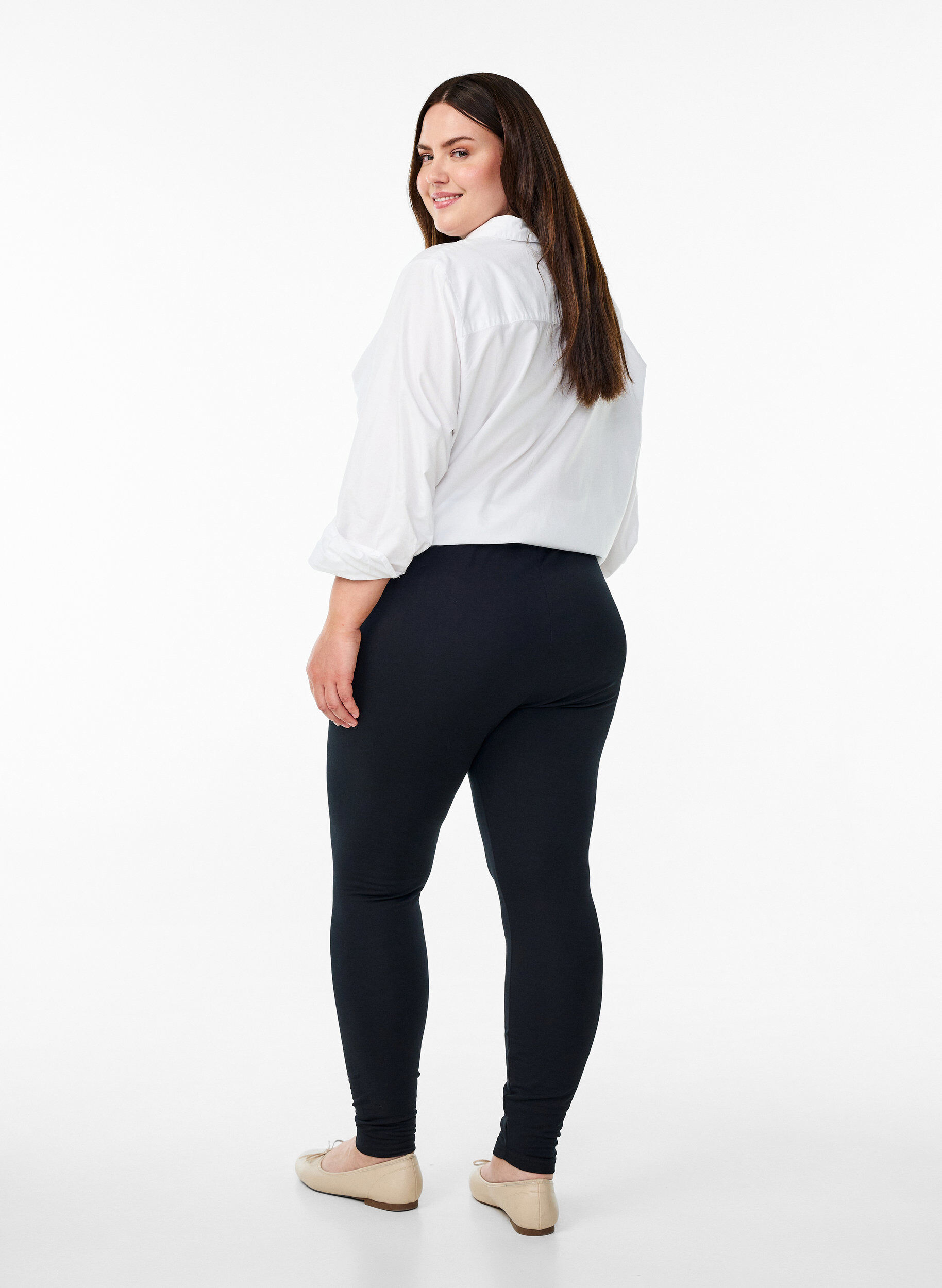 ZizziLeggings en coton avec doublure, Noir, Model image number 2