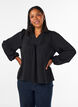 Blouse avec col en V et bande en crochet, Noir, Model image number 0