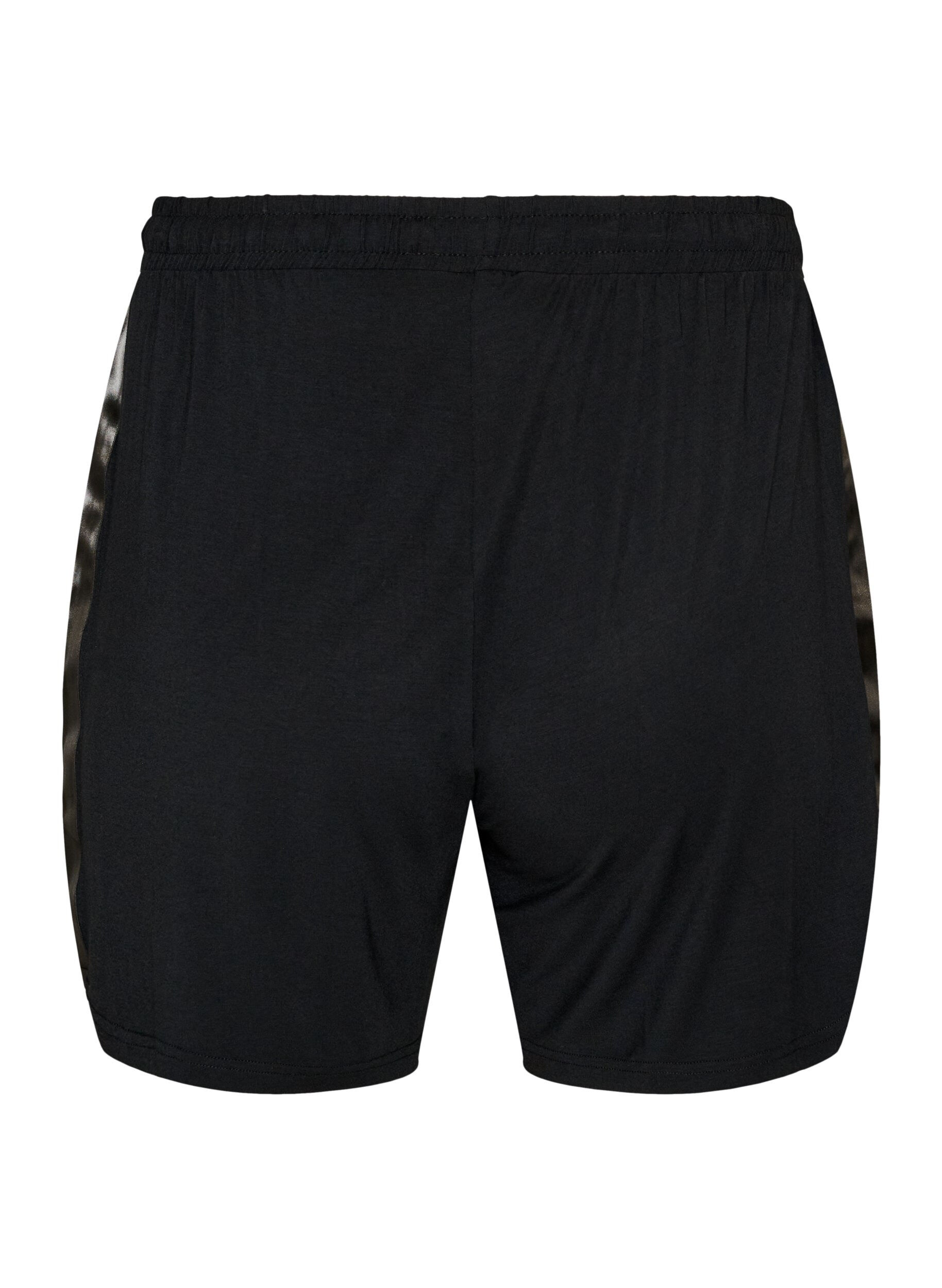 ZizziShort de pyjama en modal avec bande contrastante, Noir, Packshot image number 1