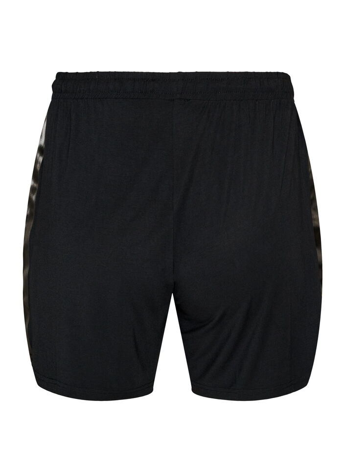 Short de pyjama en modal avec bande contrastante, Noir, Packshot image number 1