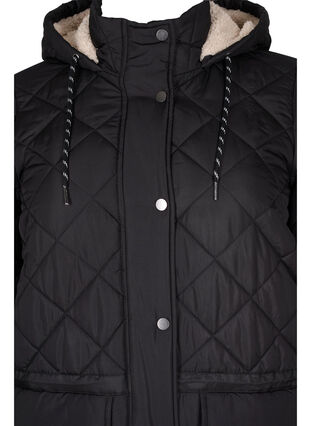 Veste matelassée à capuche et taille ajustable, Black, Packshot image number 2