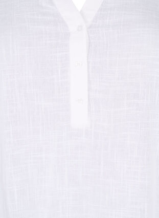 Chemisier en coton à col en V, Bright White, Packshot image number 2