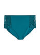 Culotte taille haute en microfibre avec dentelle, Vert, Packshot image number 0