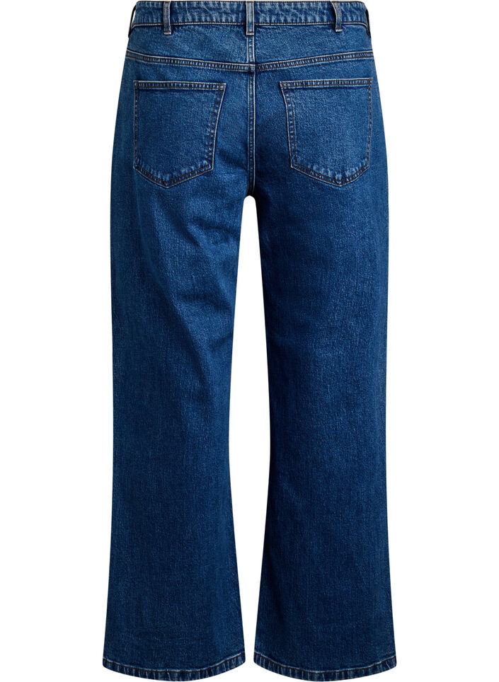 Jean &agrave; jambe large et taille haute, Bleu, Packshot image number 1