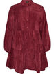 Robe en velours c&ocirc;tel&eacute; coupe A avec col montant, Bordeaux, Packshot image number 0