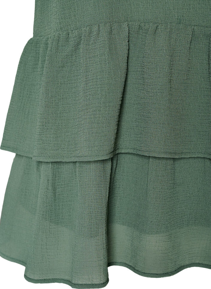 Blouse avec col en V et volants, Vert, Packshot image number 3
