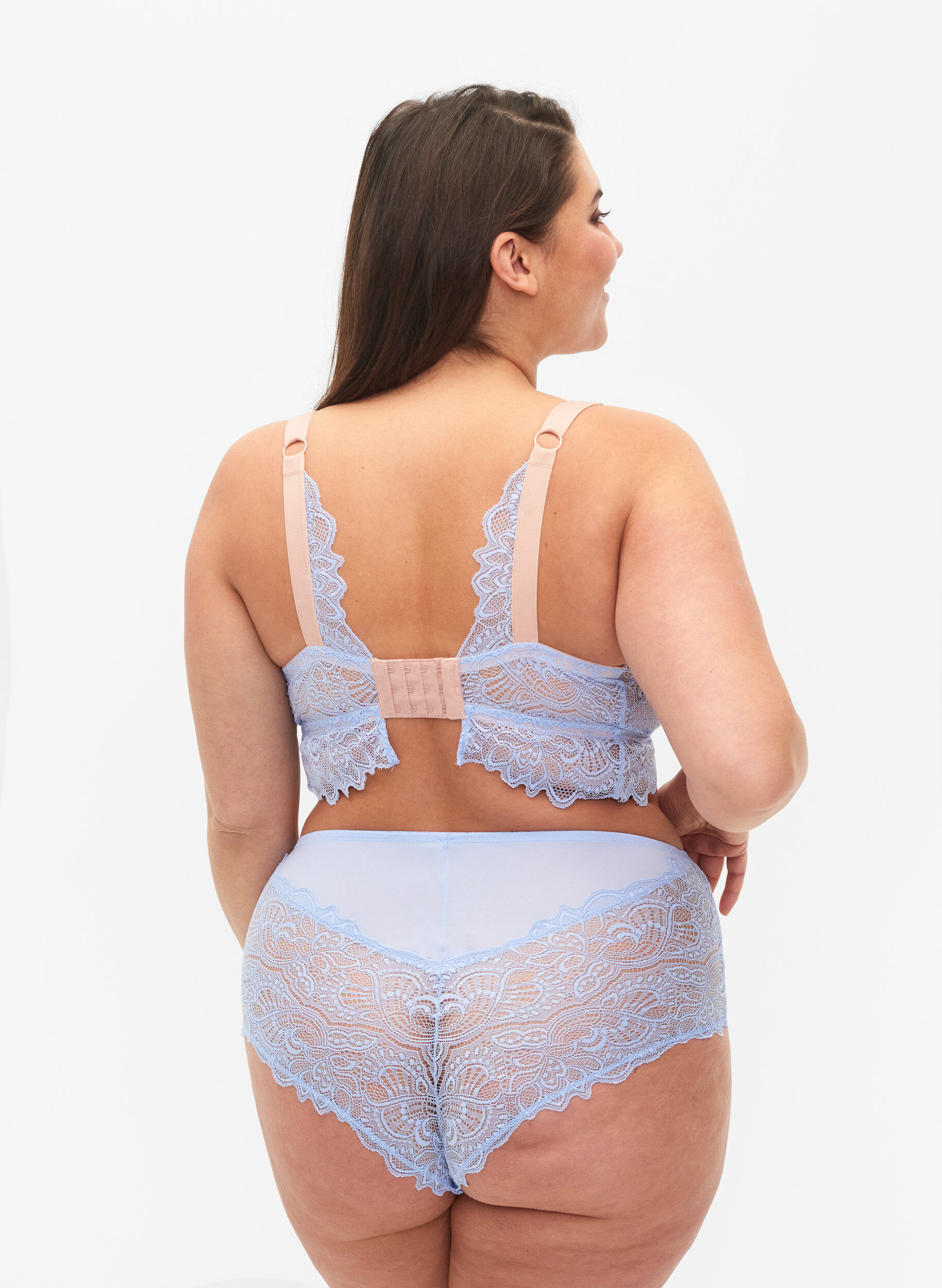 Zizzi Hipster en dentelle avec taille r&eacute;guli&egrave;re, Serenity, Model image number 1