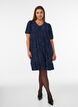 Robe &agrave; texture florale et bordure &agrave; volants, Bleu, Model image number 1
