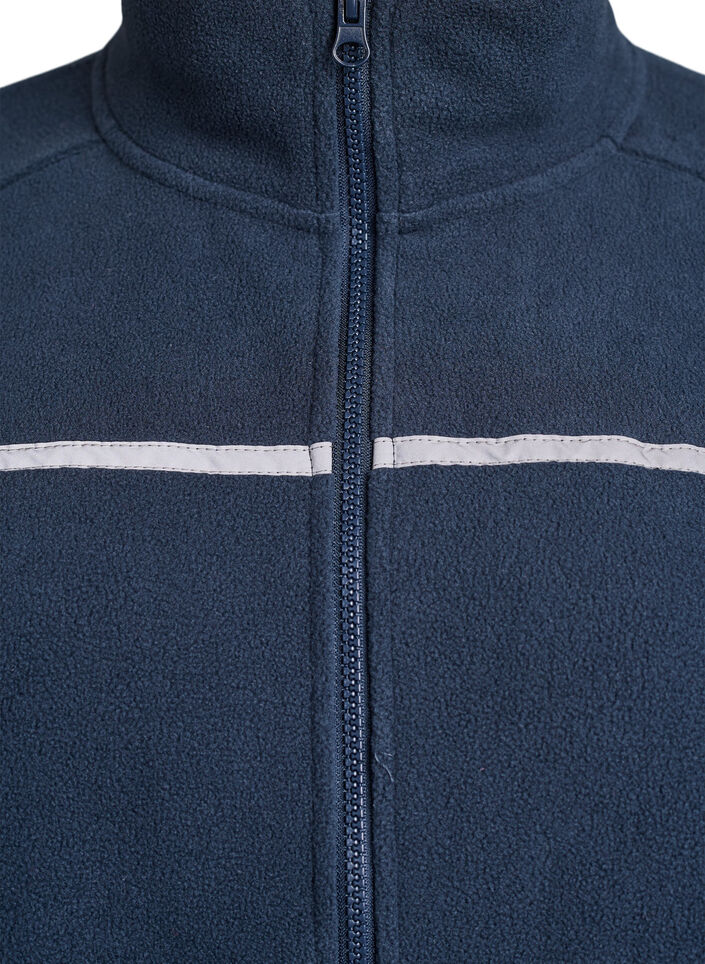 Veste polaire zippée avec bandes réfléchissantes, Bleu, Packshot image number 2