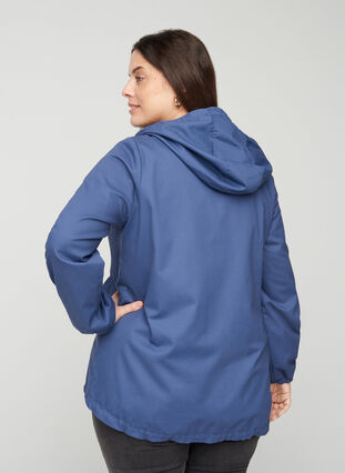 Veste courte avec capuche et poches, Blue Indigo, Model image number 1