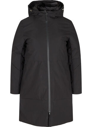 Veste d'hiver avec cordon de serrage à la taille, Black, Packshot image number 0