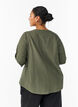 Chemisier en coton avec col en V, Vert, Model image number 2