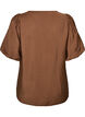 Blouse avec manches ballon et col en V, Marron, Packshot image number 1
