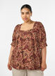Chemisier en viscose avec imprim&eacute; paisley et encolure carr&eacute;e, Marron, Model image number 0
