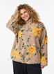 Veste en polaire &agrave; motif floral avec col montant et fermeture zipp&eacute;e, Beige, Model image number 0