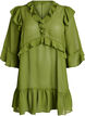 Robe l&eacute;g&egrave;re avec volants et col en V, Vert, Packshot image number 0