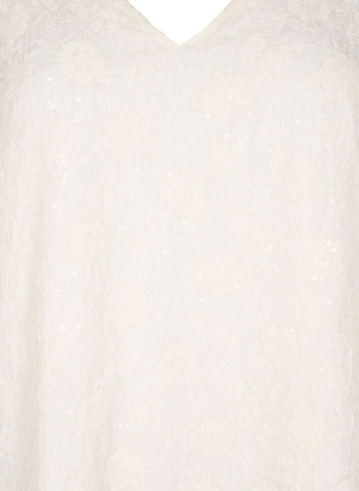 Robe de soirée courte à paillettes, Vanille, Packshot image number 2