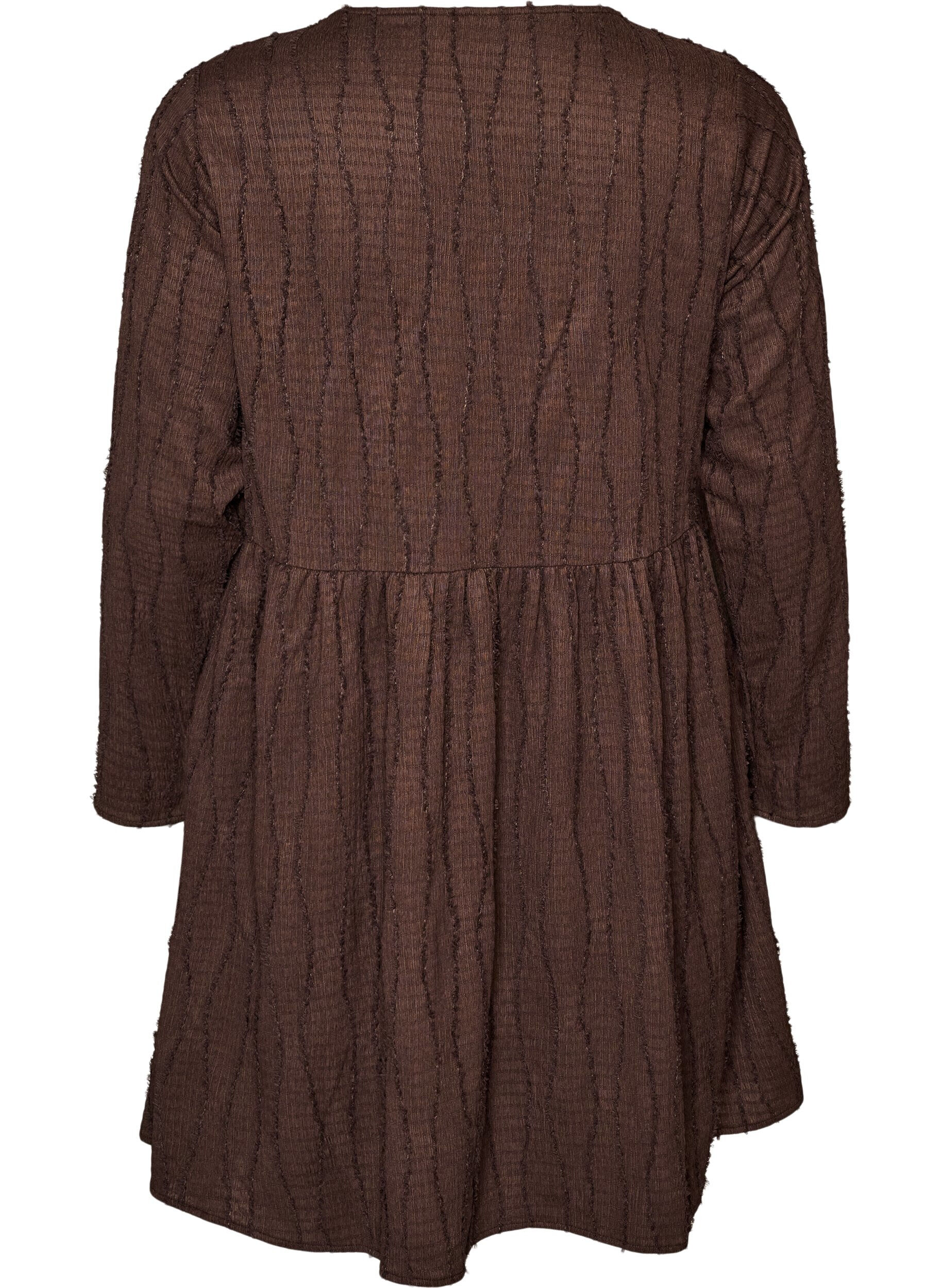 ZizziRobe courte en jersey &agrave; texture ondul&eacute;e, Marron, Packshot image number 1
