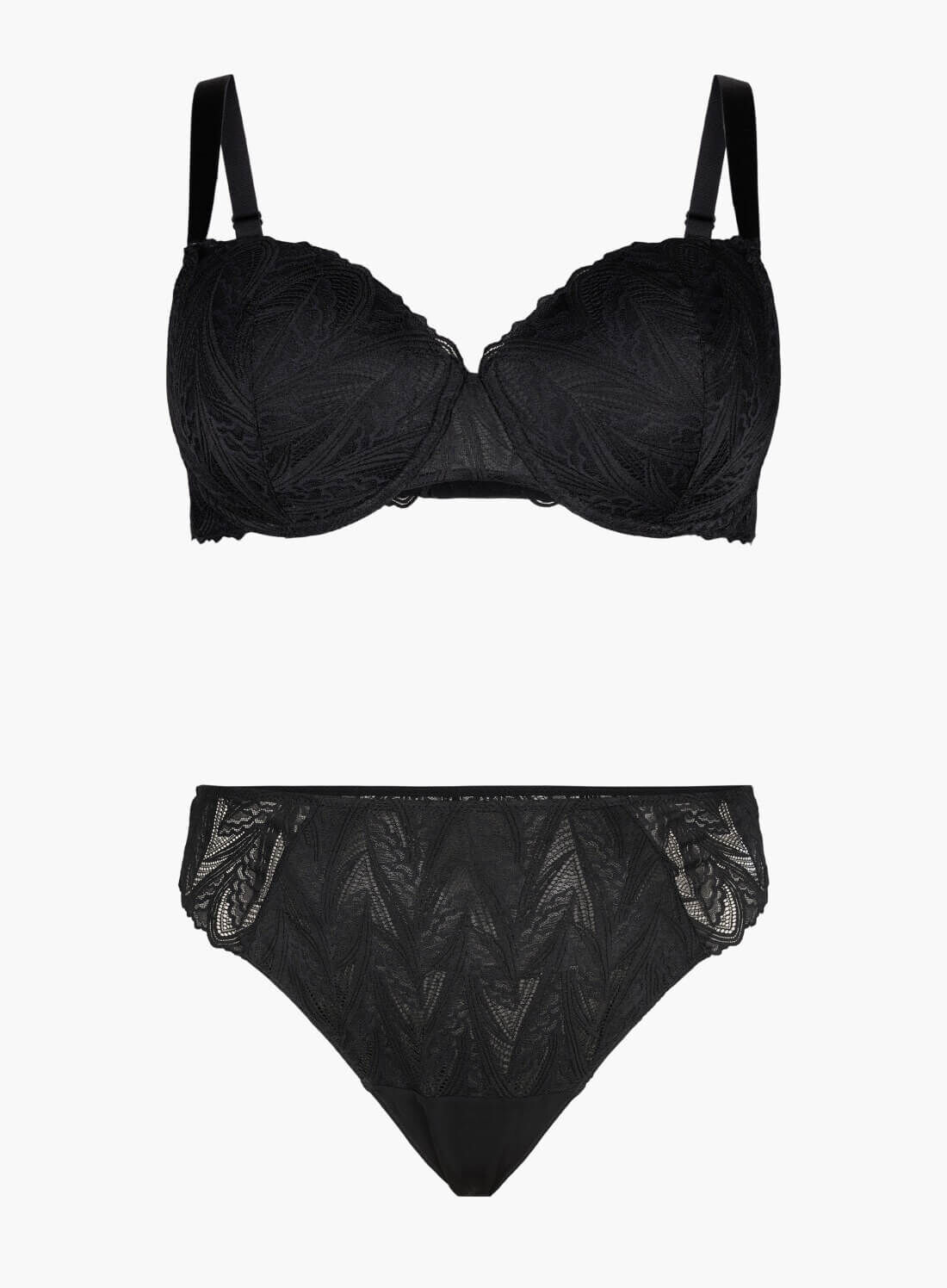 Zizzi Ensemble de sous-v&ecirc;tements noirs, , Model