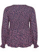 Blouse avec haut smock&eacute; et imprim&eacute; fleuri, Bleu, Packshot image number 1